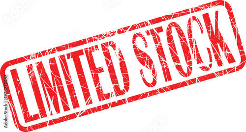A red stamp with the words limited stock on it