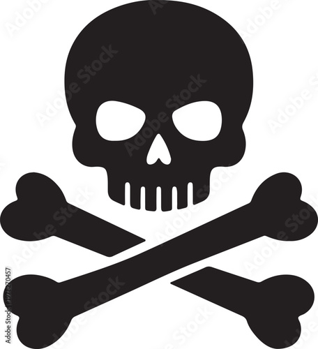 Skull and crossbones icon a universal symbol for danger and poison flat vector illustration for warning signs and hazard alerts