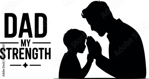 Touching fathers day illustration dad my strength a heartwarming tribute