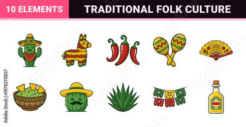 Mexican Fiesta Cartoon Character Sheet