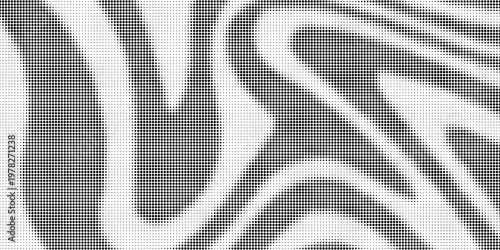 Halftone faded gradient texture. Grunge halftone grit background. White and black sand noise wallpaper. Retro pixilated vector backdrop