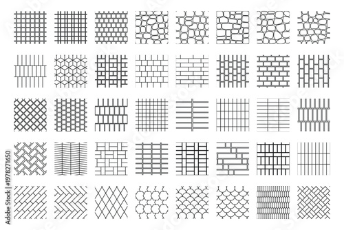 Landscape Architecture CAD Hatch Pattern Set Grass Water Stone Wall Texture Elements Collection