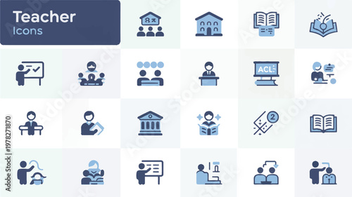 teacher icons for education and learning resources