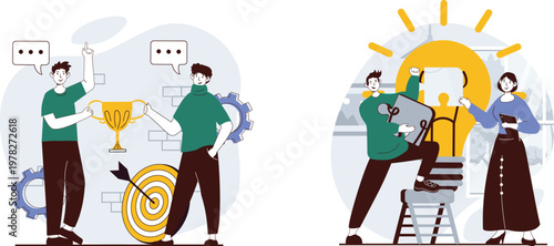 Two women in traditional attire performing a cultural dance with a musician