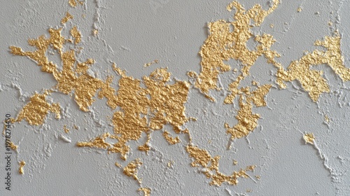 Abstract Gold Leaf Texture on Light Gray Background for Artistic and Modern Design Inspiration