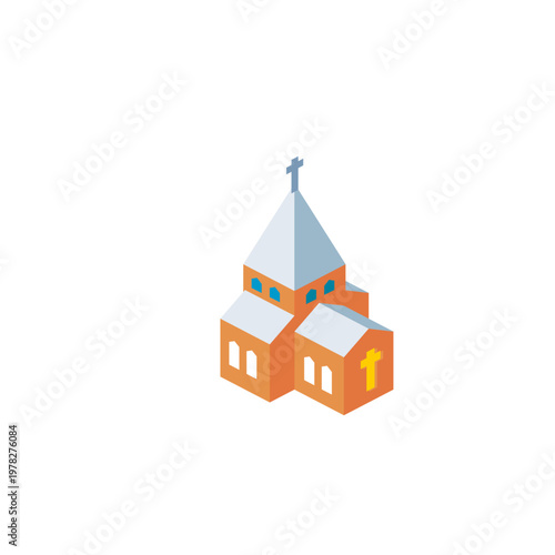Isometric Small Church Chapel Building