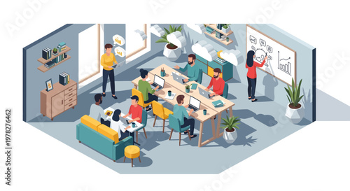 People Working in Office Meeting Room.