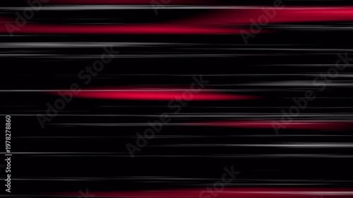 Intense red anamorphic lens flare streaks across a dark backdrop featuring crimson glowing light trails flowing horizontally for cinematic overlays 4K UHD