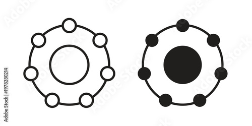 Antioxidant icon vector flat linear pack on white background