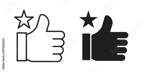 Appreciation icon vector flat linear pack on white background