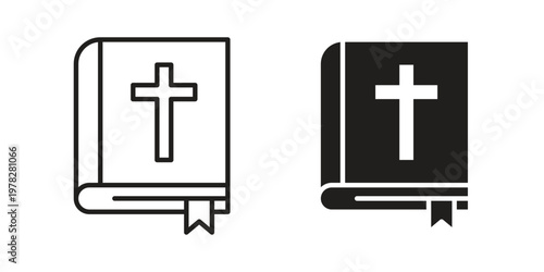 Bible icon vector flat linear pack on white background