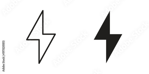 Bolt icon vector flat linear pack on white background