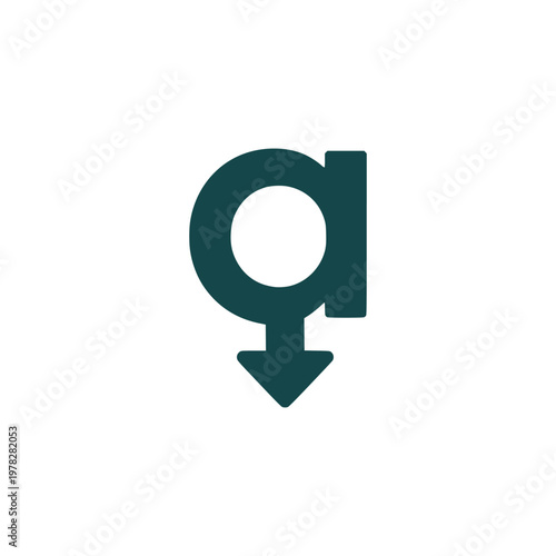 letter A online download transmission receive connection logo flat color vector illustration template design