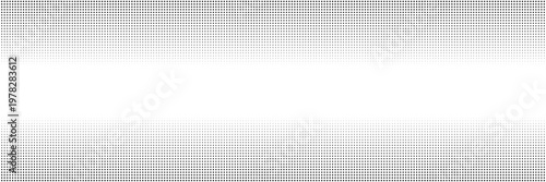 Black and White Halftone Dot Gradient Banner for Retro Comic Book Design