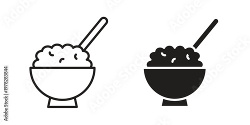 Cereal icon vector flat linear pack on white background
