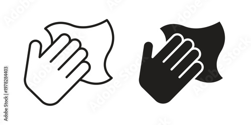 Cleaning cloth icon vector flat linear pack on white background