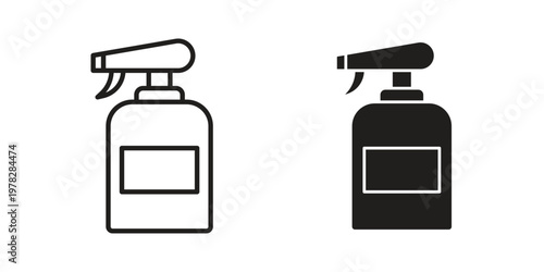 Cleaning spray icon vector flat linear pack on white background