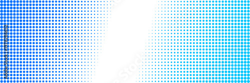 Modern blue halftone dot pattern for digital technology data stream and web banner design