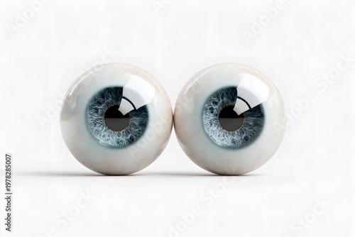 a pair of glass blue eyes.