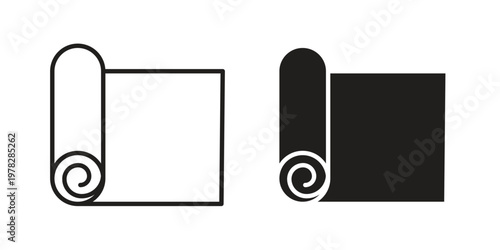 Construction film roll icon vector flat linear pack on white background