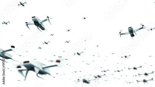 Drone swarm depicting multiple uavs in flight showcasing advanced technology and innovation
