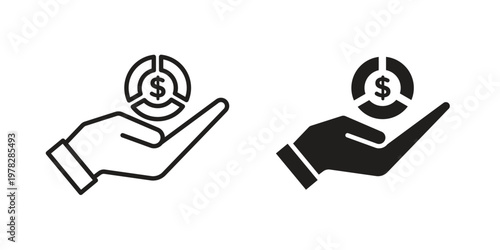 Contribution icon vector flat linear pack on white background