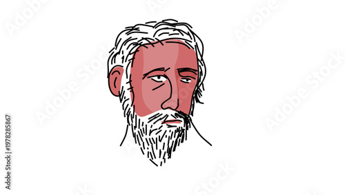 Photos Diogenes the Cynic Portrait, flat vector illustration