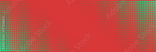 Red and Green Halftone Pattern Background for Christmas Comic Book Design