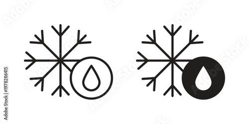 Defrost icon vector flat linear pack on white background