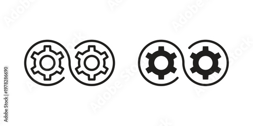 Fotografía Dev ops icon vector flat linear pack on white background