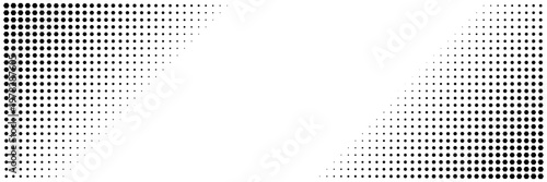 Black Halftone Dot Pattern Border for Retro Comic Book Design and Pop Art Background