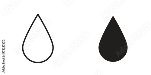 Drop icon vector flat linear pack on white background