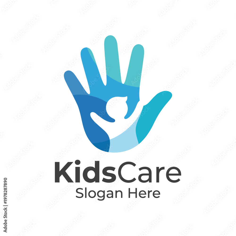 Fototapeta premium An artistic representation of a hand silhouette cradling a child figure, emphasizing care, nurturing, and protection in a beautiful, flowing design that resonates with childhood themes.