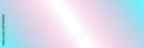 Quantum Computing Data Visualization Banner with Cyan and Purple Halftone Gradient