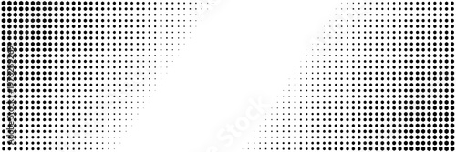Retro comic book halftone dot gradient banner for manga screen tone and pop art background