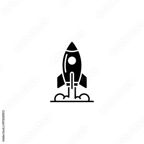 rocket launch start up icon , business growth and innovation concept