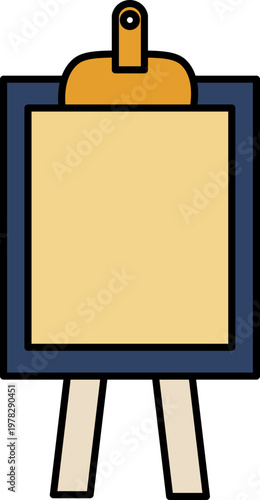 MVP planning on an easel with blank canvas