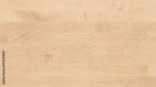 Schilderij op canvas Close up shot of a light colored wooden butcher block countertop surface