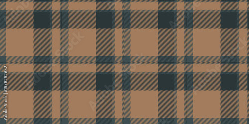 Mexico tartan background fabric, celtic pattern vector textile. Industrial check plaid seamless texture in orange and dark colors.