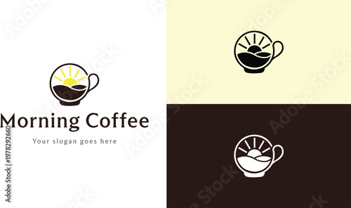 minimalist cafe logo, coffee cup logo,  minimalist coffee cup symbol,  morning cafe symbol with steam, Minimalist caffe cup logo design, modern beverage symbol