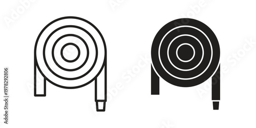 Hose icon vector flat linear pack on white background