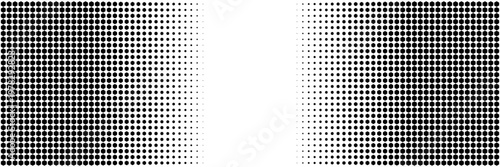 Fotografía Black and White Halftone Pattern with Fading Dot Gradient for Vintage Print Effe
