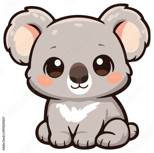 Cute Koala Bear Illustration: A charming illustration captures the sweet innocence of a koala bear, with its fluffy fur and endearing features. 