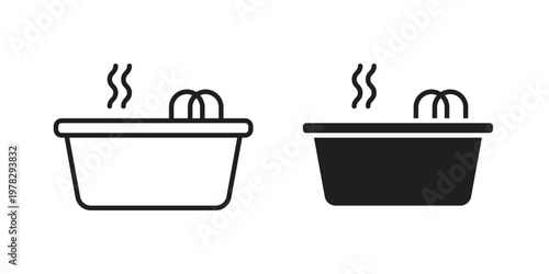 Jacuzzi icon vector flat linear pack on white background