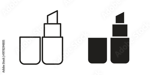 Lip balm icon vector flat linear pack on white background