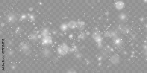 White dust sparkles with soft radiant light. Abstract particles form smooth elegant motion. Perfect design element for luxury backgrounds and banners. Vector