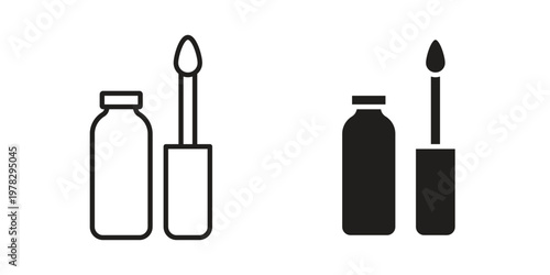 Lip gloss icon vector flat linear pack on white background