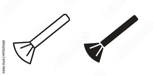 Makeup brush icon vector flat linear pack on white background