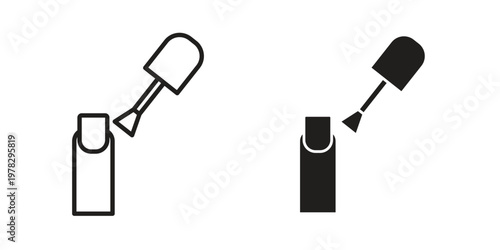 Manicure icon vector flat linear pack on white background