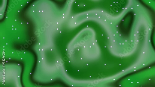 Dynamic Green Wavy Surface with Shimmering White Dots Motion Background Loop.